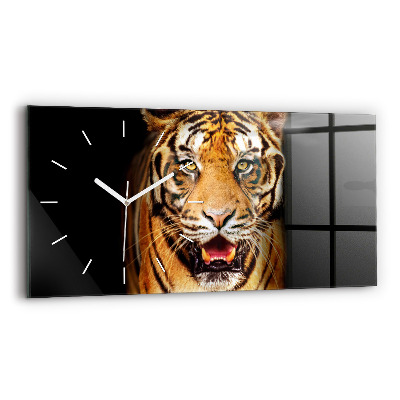 Horizontal wall clock Tiger - wild look