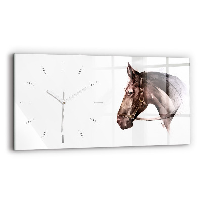 Horizontal wall clock Painted Horse Profile