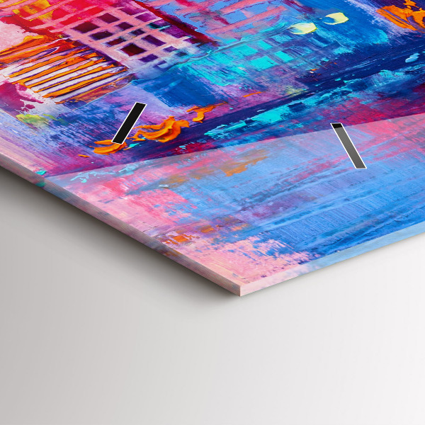 Horizontal wall clock Skyscraper abstraction