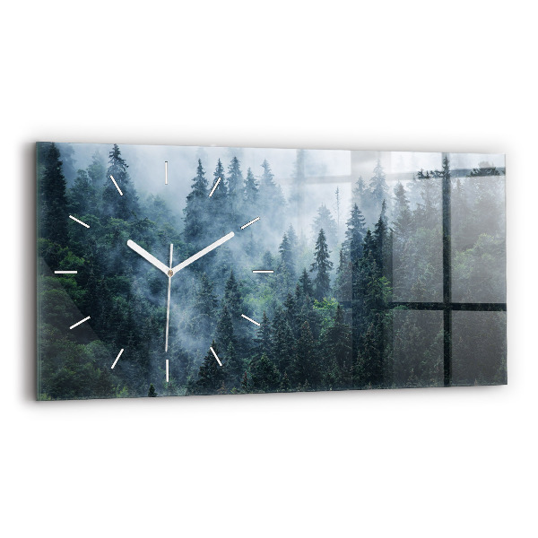 Horizontal wall clock Misty Mountain Landscape