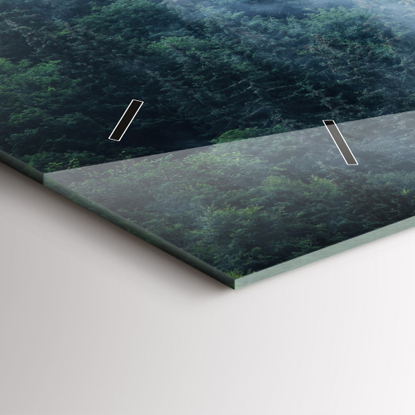 Horizontal wall clock Misty Mountain Landscape