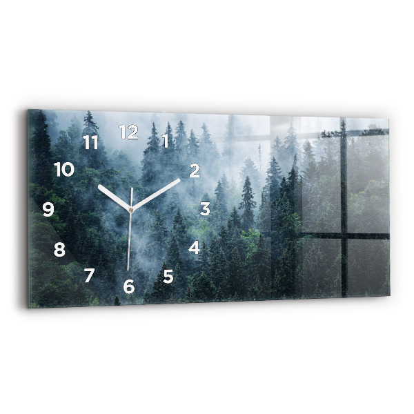 Horizontal wall clock Misty Mountain Landscape