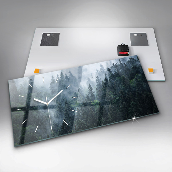 Horizontal wall clock Misty Mountain Landscape