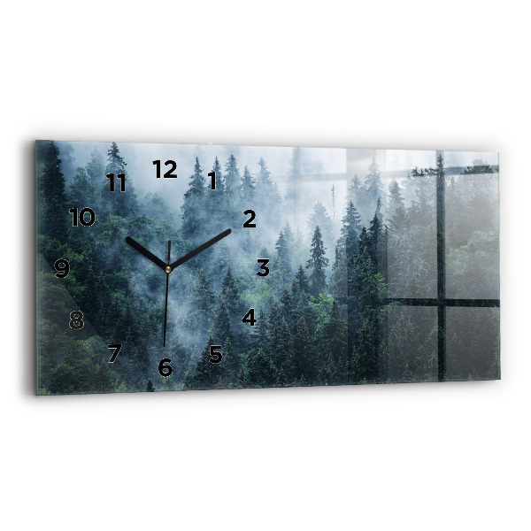 Horizontal wall clock Misty Mountain Landscape