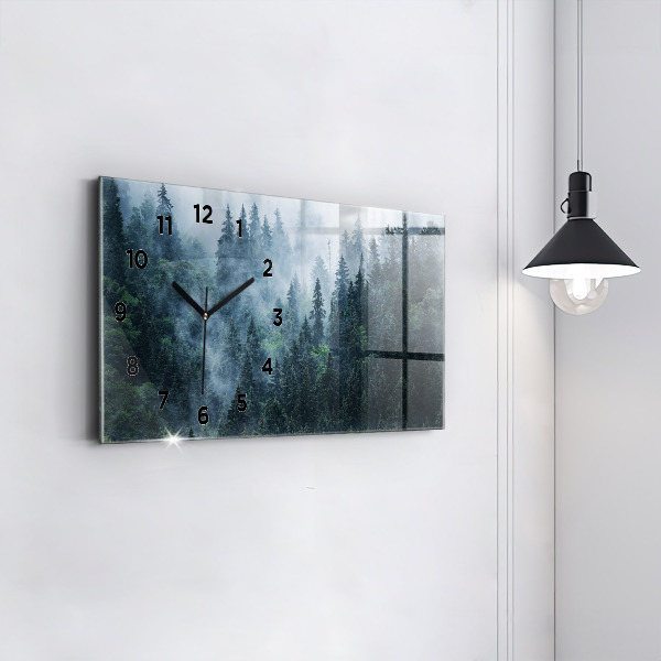 Horizontal wall clock Misty Mountain Landscape