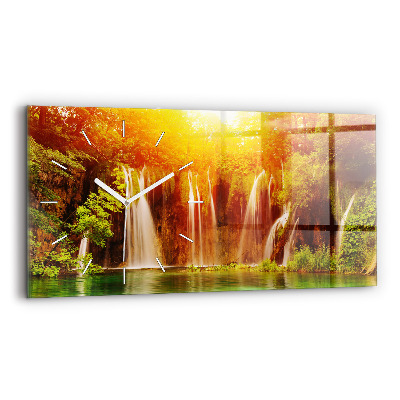 Horizontal wall clock View of the waterfall