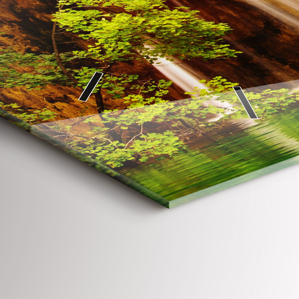 Horizontal wall clock View of the waterfall