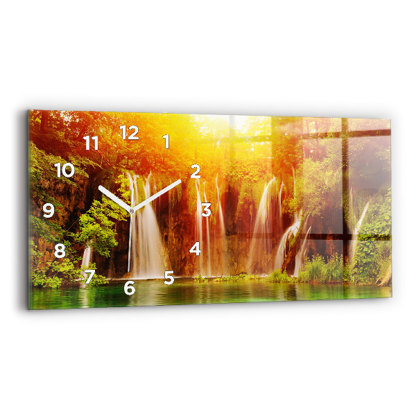 Horizontal wall clock View of the waterfall
