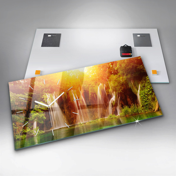 Horizontal wall clock View of the waterfall