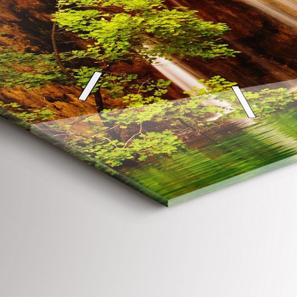 Horizontal wall clock View of the waterfall