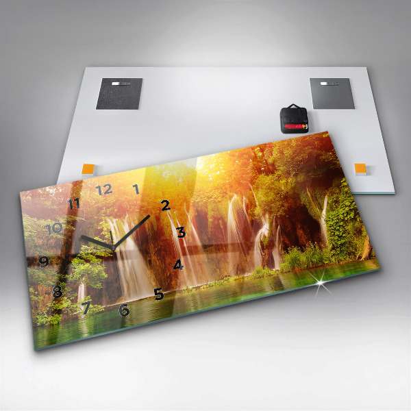 Horizontal wall clock View of the waterfall