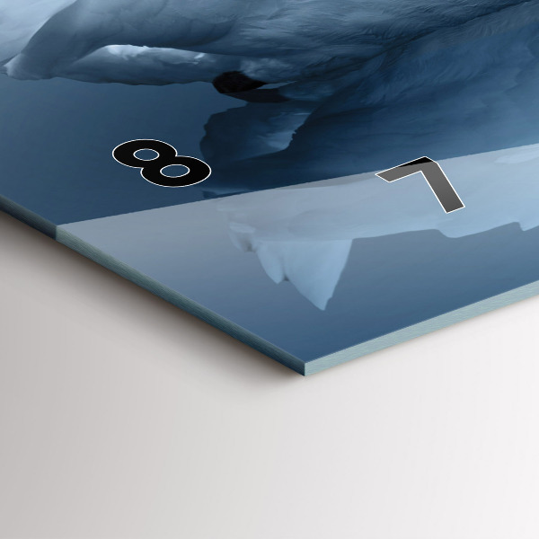 Horizontal wall clock Swans in the heart