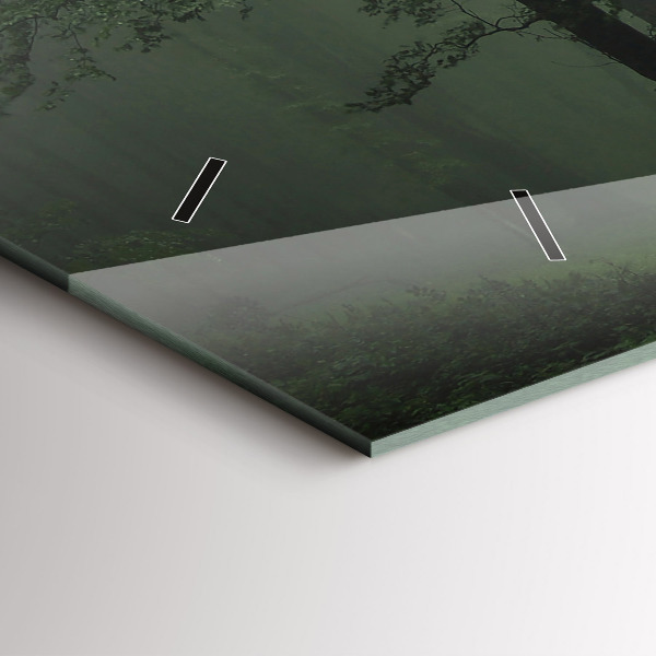 Horizontal wall clock Misty forest in the morning