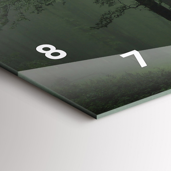 Horizontal wall clock Misty forest in the morning