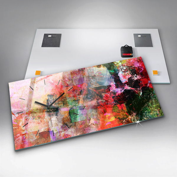 Horizontal wall clock Abstract composition