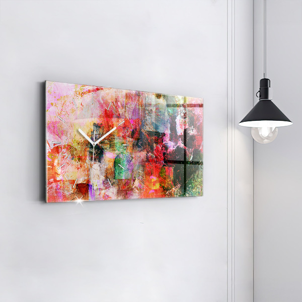 Horizontal wall clock Abstract composition