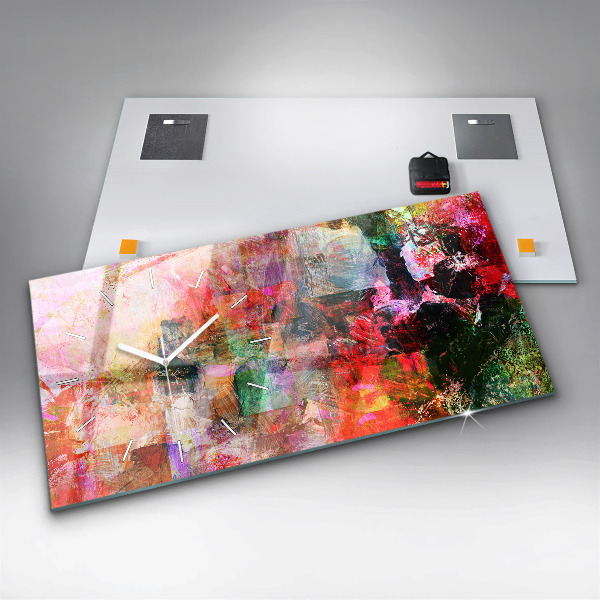 Horizontal wall clock Abstract composition