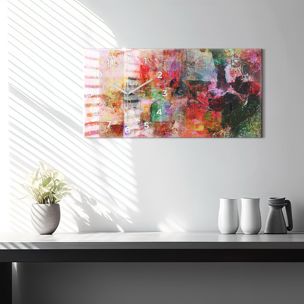 Horizontal wall clock Abstract composition