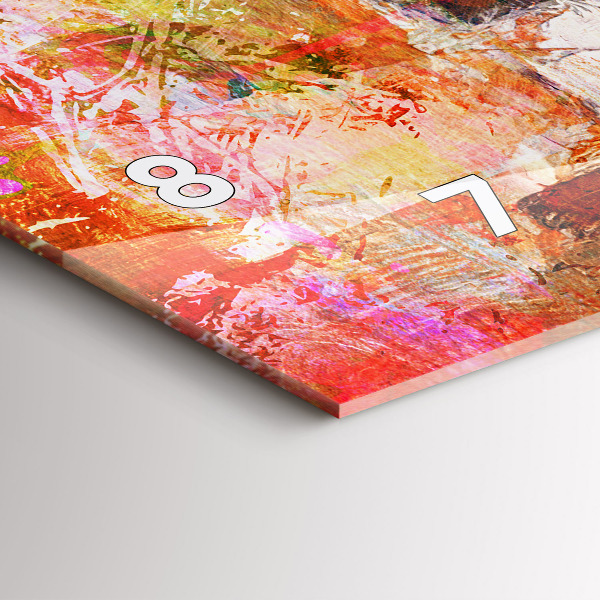 Horizontal wall clock Abstract composition