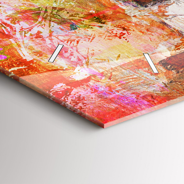 Horizontal wall clock Abstract composition