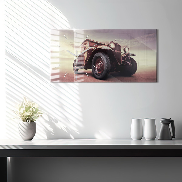 Horizontal wall clock Vintage car
