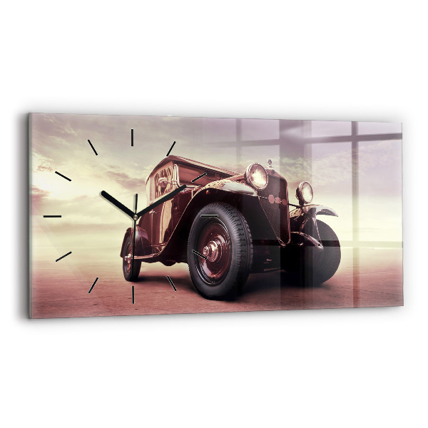 Horizontal wall clock Vintage car
