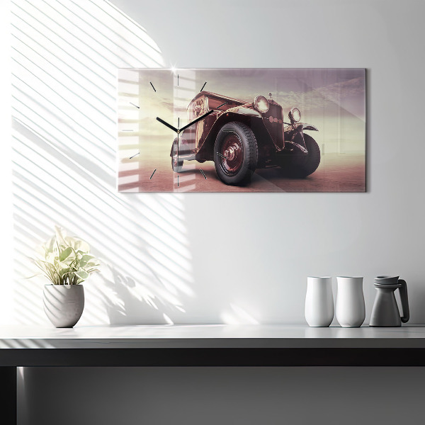 Horizontal wall clock Vintage car