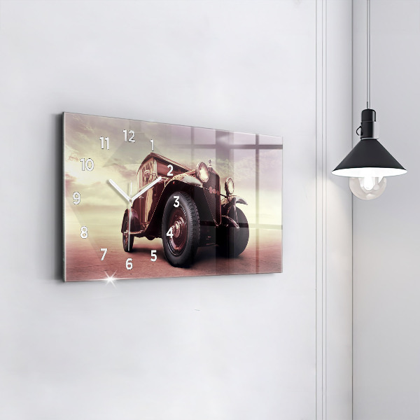 Horizontal wall clock Vintage car