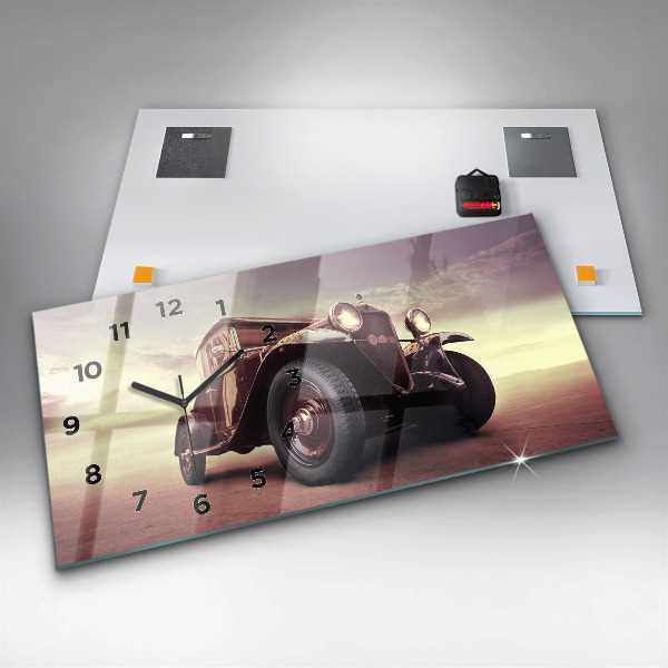 Horizontal wall clock Vintage car