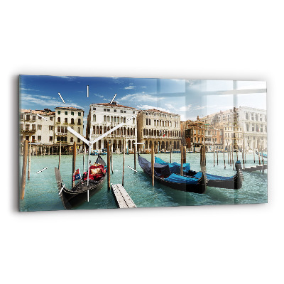 Horizontal wall clock Gondolas Venice Italy