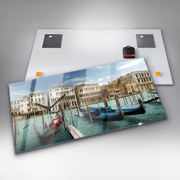 Horizontal wall clock Gondolas Venice Italy