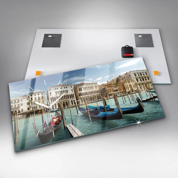Horizontal wall clock Gondolas Venice Italy