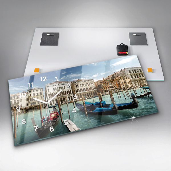 Horizontal wall clock Gondolas Venice Italy