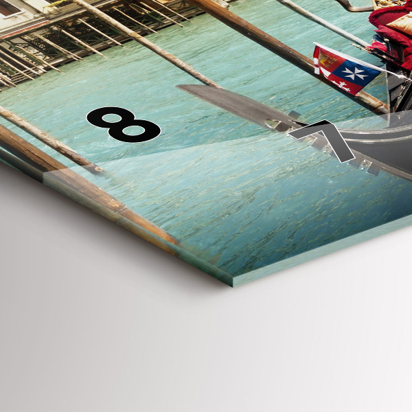 Horizontal wall clock Gondolas Venice Italy
