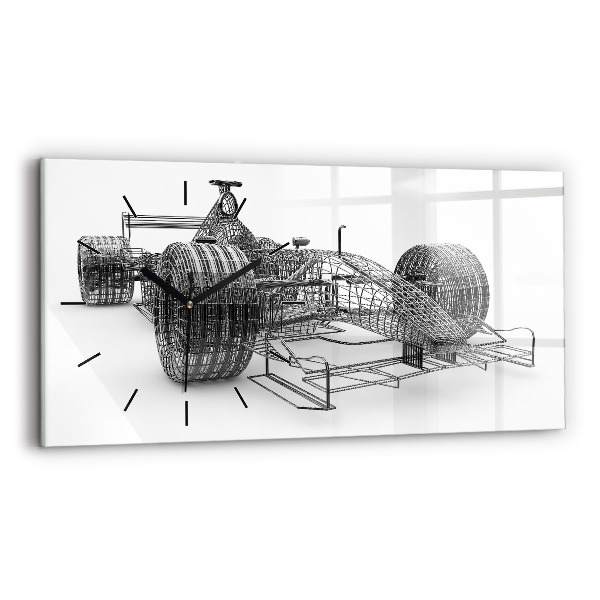 Horizontal wall clock F1 car design
