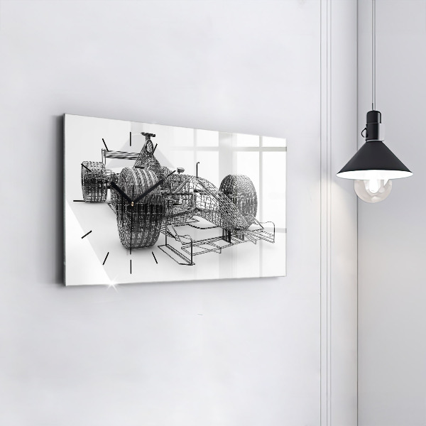 Horizontal wall clock F1 car design