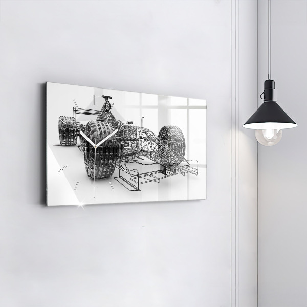 Horizontal wall clock F1 car design