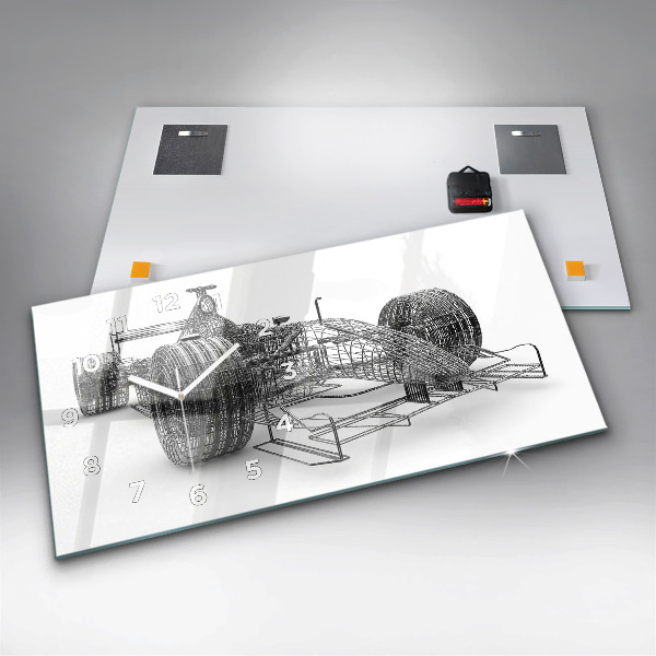 Horizontal wall clock F1 car design