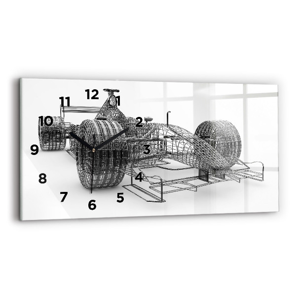 Horizontal wall clock F1 car design