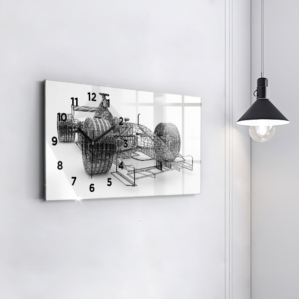 Horizontal wall clock F1 car design