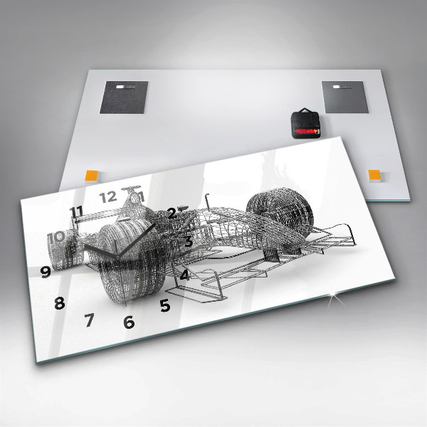 Horizontal wall clock F1 car design