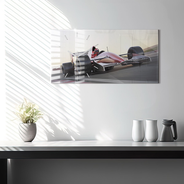 Horizontal wall clock Sports racing car
