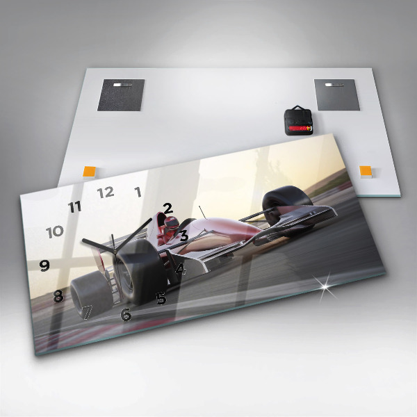 Horizontal wall clock Sports racing car