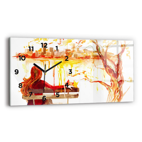 Horizontal wall clock Autumn Landscape