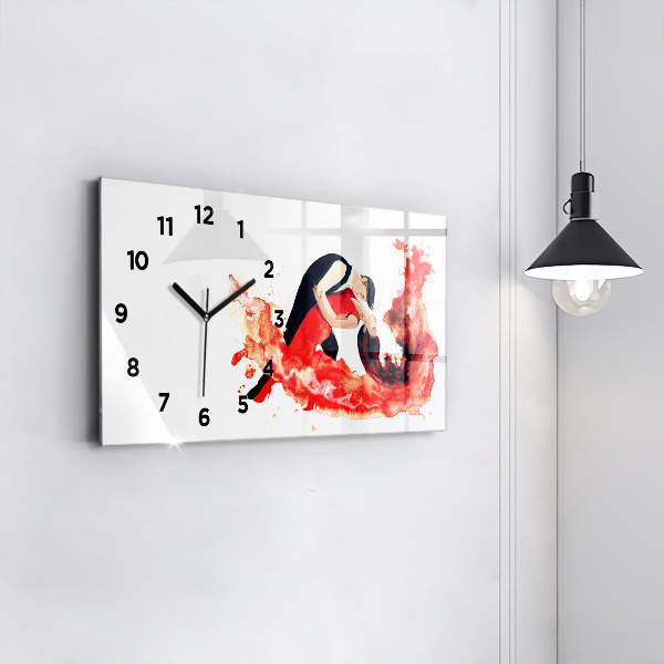 Horizontal wall clock A sensual tango full of emotions