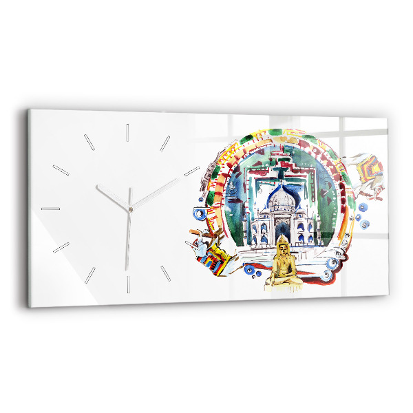 Horizontal wall clock Buddha painting in the temple