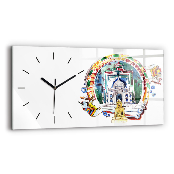 Horizontal wall clock Buddha painting in the temple