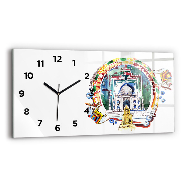 Horizontal wall clock Buddha painting in the temple
