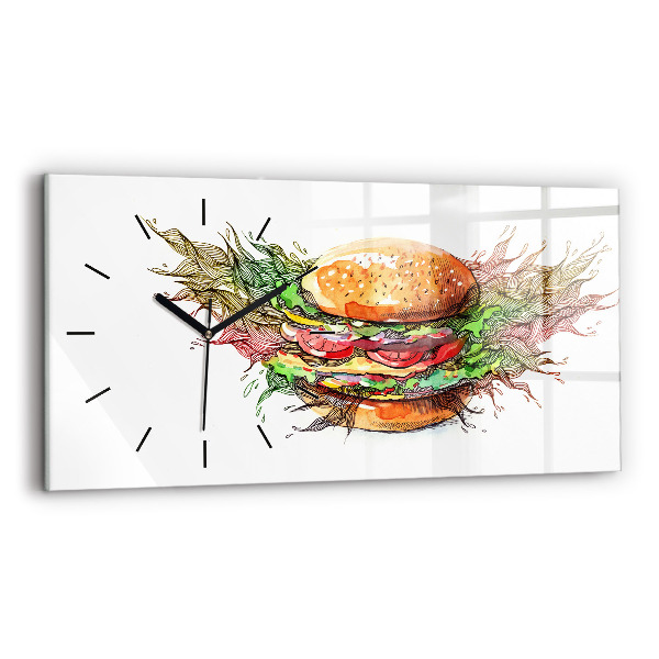 Horizontal wall clock XXL Cheese Burger