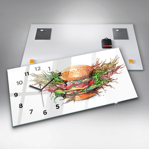 Horizontal wall clock XXL Cheese Burger